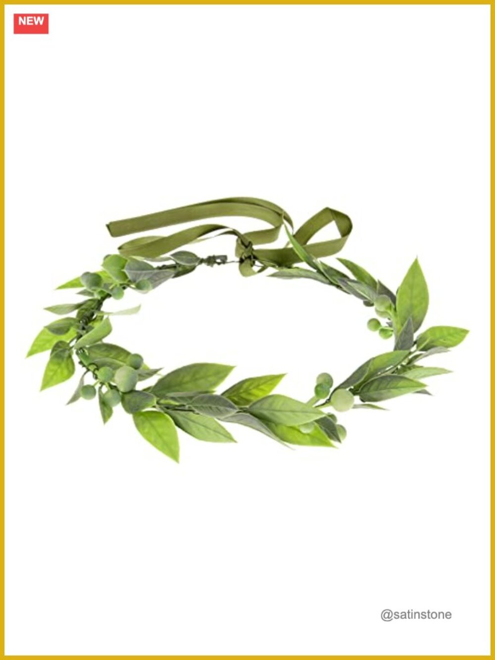 Handmade Eucalyptus Green Leaf Flower Crown Headband Bohemian Bridal Headpiece